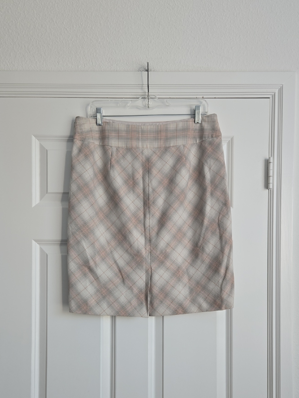 The Limited Plaid Mini Skirt in Light Gray and Blush - Picture 5 of 7